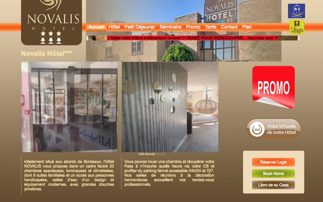 NOVALIS HÔTEL – BORDEAUX – Site Vitrine