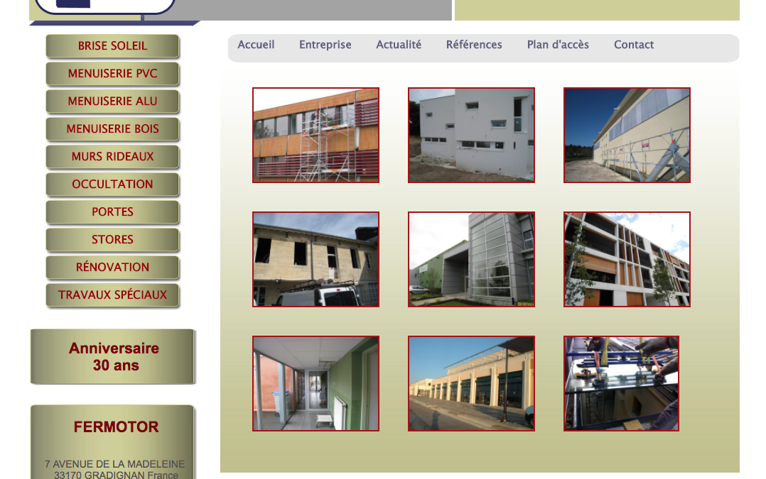Société Fermotor à bordeaux - réalisation du site internet
